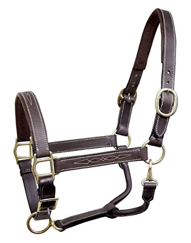 Derby Originals Fancy Stitch Padded Adjustable Leather Halter Opulence Series Liverpool (Havana, Draft)