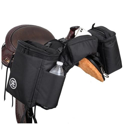 Reinsman Pommel Cooler Bag | Equestrian Durable Convenient Spacious 2-Side Nylon Insulated Bag with Stainless Steel Hardware | Easy Attachment to The Swell with Adjustable Strap - color: Black