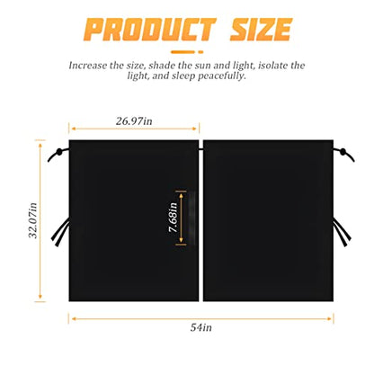 AICEL Car Partition Curtain Privacy Screen, Front Rear Seat Blackout Divider - size: 27.17 x 32.3 inches