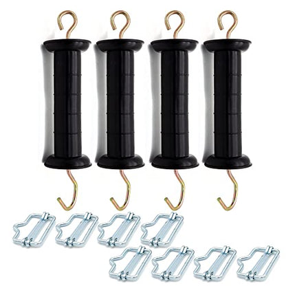 Plastic Electric Fence Gate Handle with Polytape Splicer,4 Count