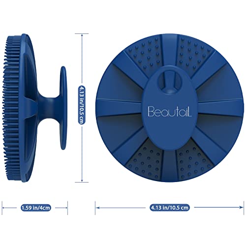 Silicone Body Scrubber, BEAUTAIL Gentle Exfoliating Shower Brush for Body | Hygienic Silicone Loofah, Easy-Grip Handle, Soft Bath Essential Scrubber for Sensitive Skin, Women, Men & Kids, 1 Pack, Blue - color: Blue 1 Pc