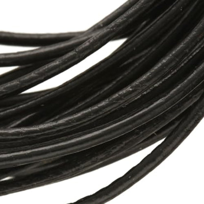 The Beadsmith Leather Cord – Black – 1mm Spool – 5 Yards/4.5 Meters – Indian Leather Thong Ideal for Braiding, Beading, Necklaces, Fine Lacing, Hair Accessories & DIY Jewelry Making - size: 1mm, style: Black – 5 Yards