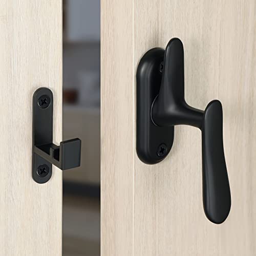 Alise Flip Latch Lock 360 Degree Swinging Gate Latches Door Lock,Black - color: Black, size: Large Size