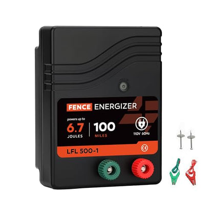 Electric Fence Charger, Electric Fence Energizer 6.7 Joule Ac Powered - size: LFL500-1