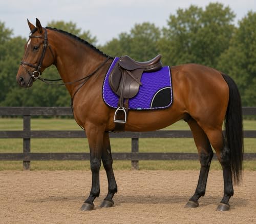 Horse Quilted All Purpose English Saddle PAD Tack Trail Riding Purple 72F05