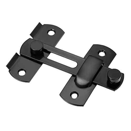 2 Packs Black Stainless Steel Barn Door Latch Bi-fold Door Lock - color: Black