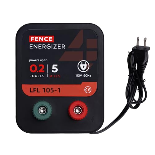 Electric Fence Charger, Electric Fence Energizer 0.2 Joule Ac Powered - size: 105-1