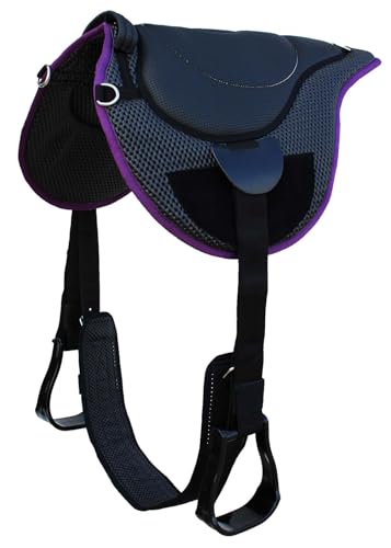 CHALLENGER Horse Saddle PAD Horse Western Lightweight Breathable Neoprene Bareback 39TS03 - color: Black/Purple