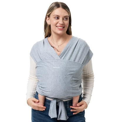 Momcozy Baby Wrap Carrier, Easy-On 2-Piece Design, Newborn to 33 lb - color: Grey