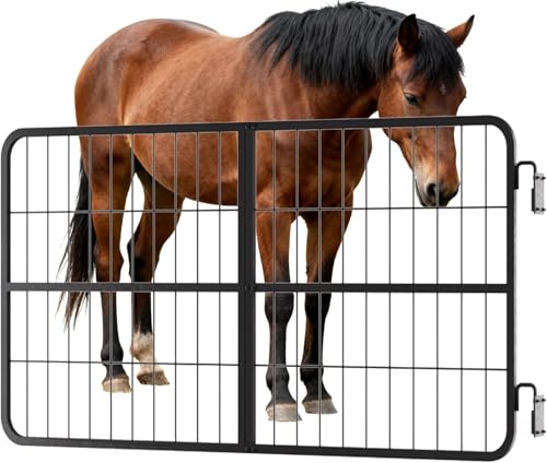 Horse Stall Gates, 48" W×24" H, Heavy Duty Steel Horse Stall Door Guard, Stall Guards for Horses, Easy Installation for Farms, Horses Barns Farm Accessory