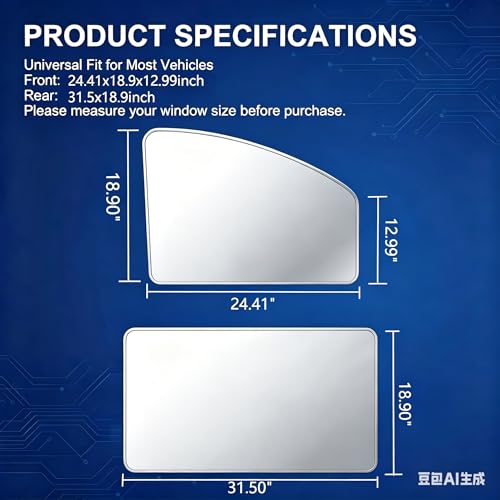 4 PCS Car Side Window Sun Shade, Sunproof Heat Insulation Car Window Shades, Portable Adsorption Front Rear Privacy Protection Cover, Universal for Most Vehicles (Silver) - color: Silver
