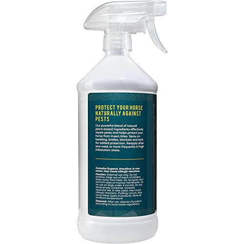 ALZOO Natural Fly and Tick Horse Spray, Helps Repel Mosquitoes, Horseflies & Ticks, Plant-Based Active Ingredients, 32 Fl. Oz. Spray Bottle (Pack of 2) - size: 32 Fl Oz (Pack of 2)