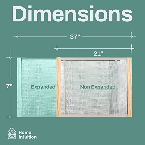 Home Intuition 2-Pack Adjustable Horizontal Window Screen 21-37 inches Wide, 7 Inch High, Bug and Mosquito Netting, Replacement WindowScreen for Kitchen Windows, RV Camper, Dorm Ventilation - size: 7" High x 21" - 37" Wide