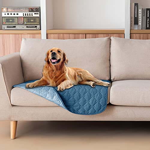 gogobunny Waterproof Armchair Covers for Pets, Anti Hair and Easy Care - color: Dark Blue/Light Blue, size: 30x30 Inch (Pack of 1)