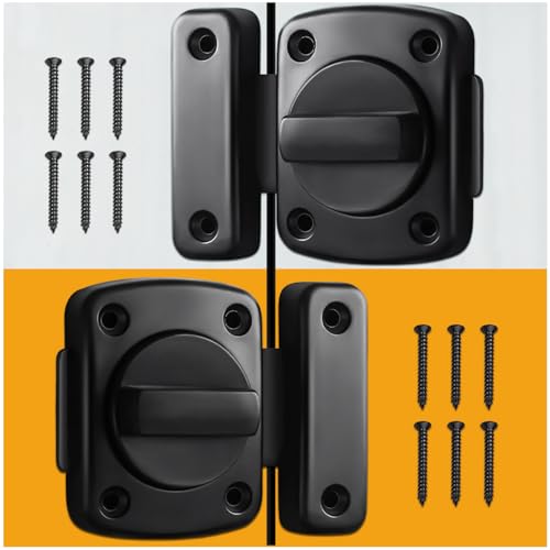 French Door Reinforcement Lock Latch,Anti Pick,Night Lock - color: Black-2