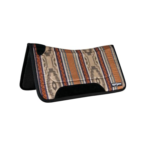 Reinsman Square Contour Trail Pad with Breathable Non-Slip Tacky Too Bottom - Durable Shock-Absorbing Stain & UV Resistant Horse Saddle Pad with Spine Relief Channel - 32" L x 32" D, Corral Beige