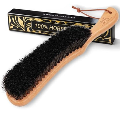 Clothes Brush, Horse Hair Bristle, Cowboy Hat Brush, Suit Lint Brush, Wool, Cashmere, Velvet, Suede, Fabric Brush, Furniture Pet Hair Brush, Long Beech Wood Handle - size: 1 Pack