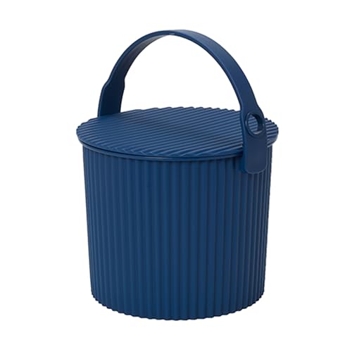 Hachiman Mini Bucket, 1.1 Gallon Heavy Duty Bucket with Lid & Handle | Hands-Free Filling, Easy to Stack and Store, Indoor Outdoor Use - color: Navy, size: Mini