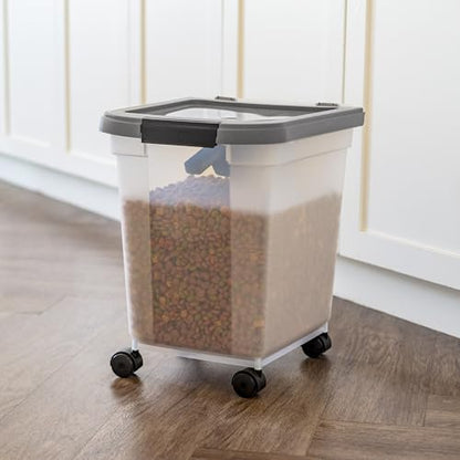IRIS USA Dog Food Storage Container, Up to 25 lbs, White, Made in USA - color: Dark Gray, size: 25 lbs