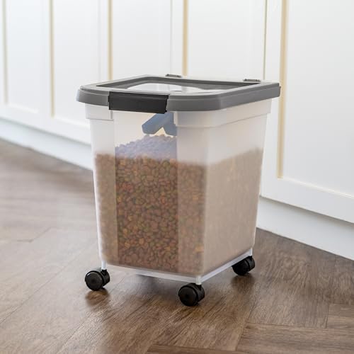 IRIS USA Dog Food Storage Container, Up to 25 lbs, White, Made in USA - color: Dark Gray, size: 25 lbs