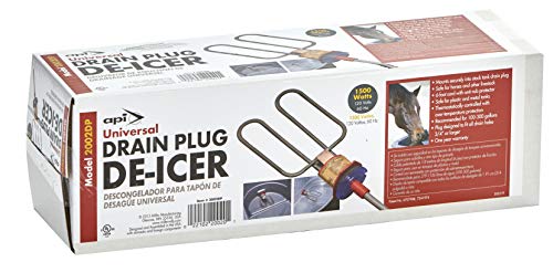 API Stock Tank Water Deicer Universal Drain Plug De-Icer, 1500 Watt (Item No. 2002DP)
