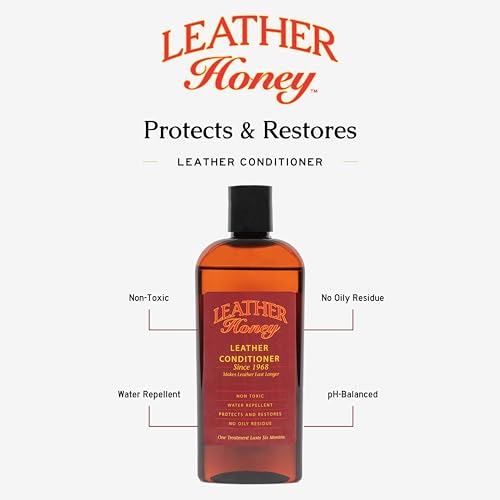 Leather Honey Cleaner and Conditioner Bundle with 16oz Spray Cleaner with UV Protectant and 8oz Conditioner
