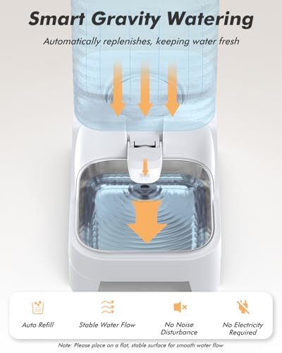 Automatic Dog Water Bowl Dispenser with Patented Faucet - 8L Large Gravity Cat Water Dispenser with Filter & Adjustable Base, Wide Mouth for Easy Clean, BPA-Free, Stainless Steel Pet Waterer for Pets