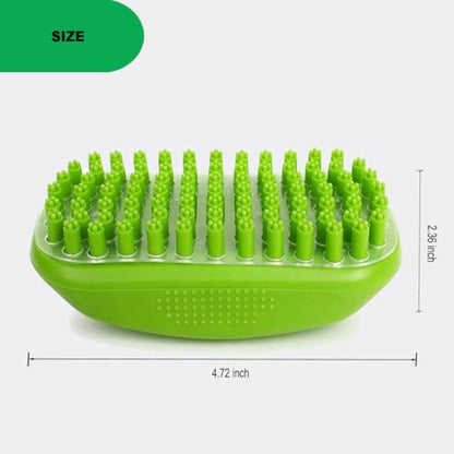 Rubber Curry Brush for Short Haired Dogs, Gentle Curry Comb - color: Green