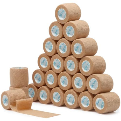 OK TAPE Self Adherent Cohesive Bandages Wrap 24Packs 2" x 5 Yards - color: Beige, size: 2 In x 5 Yards