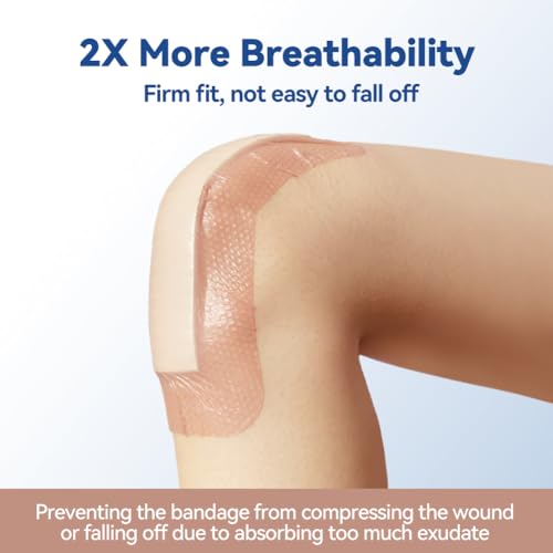 Dimora 20 Count Silicone Super Absorbent Wound Dressing - 4" x 8" Soft Gauze Pads for Bed Sores Leg Ulcers Post Surgical Incisions, Adhesive Wound Bandage with Gentle Border - size: 4"x 8" - 20 pcs