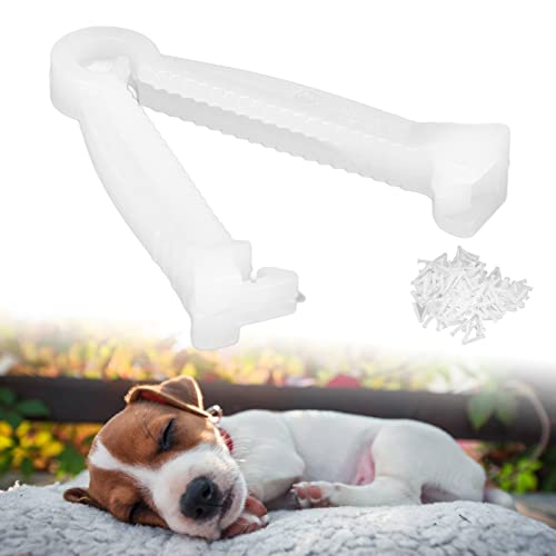 ZJchao Umbilical Cord Clamp 100pcs Disposable Whelping Set for Pig Puppy Kittens Cow Sheep - Anti-Slip Serrated Umbilical Cord Clips Clamps