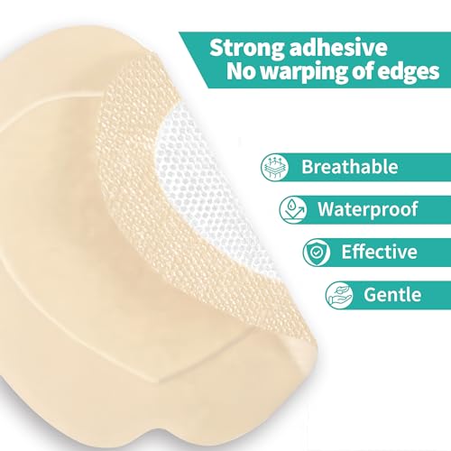 Ourmed Sacrum Silicone Foam Dressing with Border - Sacral Wound Dressing Adhesive for Wound Care, Waterproof Absorbent Bandages for Sacral Ulcer, Pressure Ulcer, 7" x 7", 5 Pack - size: 7 x 7 Inch (5PCS)