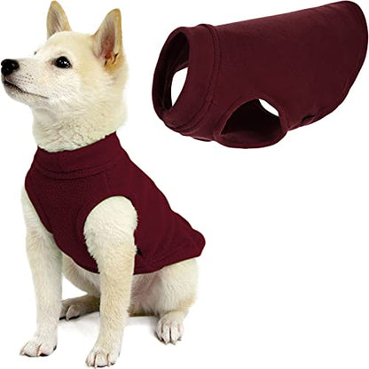 Gooby Stretch Fleece Vest Dog Sweater, Burgundy, X-Small - color: Burgundy, size: X-Small Length (7")