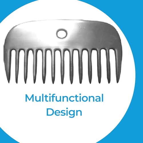 4 Mane & Tail Comb for Horses – Heavy-Duty, Ergonomic Design for Gentle Detangling and Grooming – Ideal for Equine Hair Care and Maintenance - size: Large Gap 4"