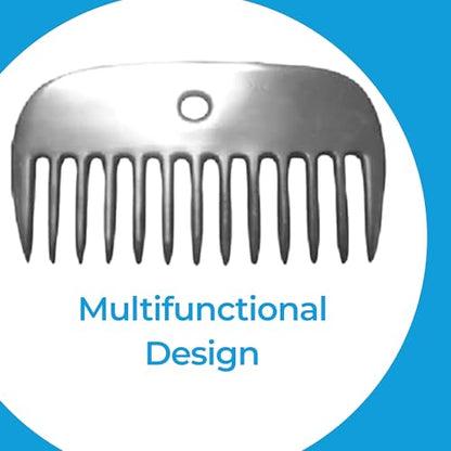 4 Mane & Tail Comb for Horses – Heavy-Duty, Ergonomic Design for Gentle Detangling and Grooming – Ideal for Equine Hair Care and Maintenance - size: Large Gap 4"