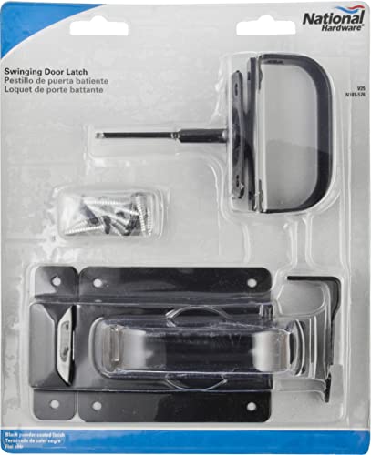 National Hardware N101-576 Swinging Door Latch Heavy Duty Steel with WeatherGuard Protection Black Finish for Shed Barn Gate Interior Exterior Use Automatic Locking (Pack of 5) - size: 3/4 inch (Pack of 5)