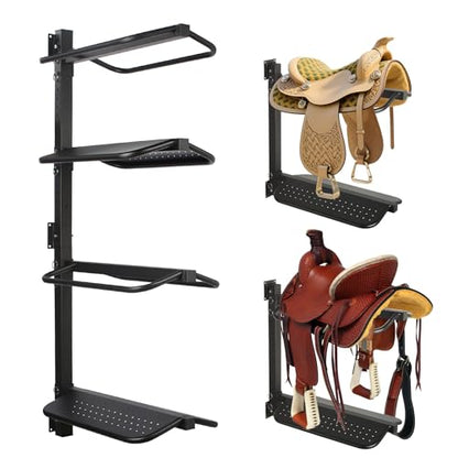 Sidasu 4 Tier Saddle Rack Wall Mount Detachable, Heavy Duty Saddle Stand - size: Detachable
