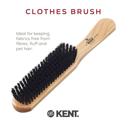 Kent CG1 Clothes Brush Cherrywood 100% Natural Black Bristle and Lint Remover Especially for Jeans or Corduroy Garments for Keeping Fabrics Free from Fibres, Fluff and Pet Hair. Made in England - style: CG1