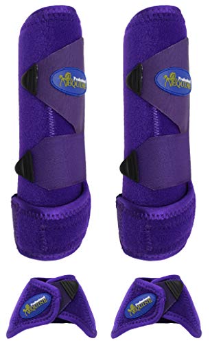 Horse Professional Equine Sports Medicine Splint Bell Boots Purple 41PRB