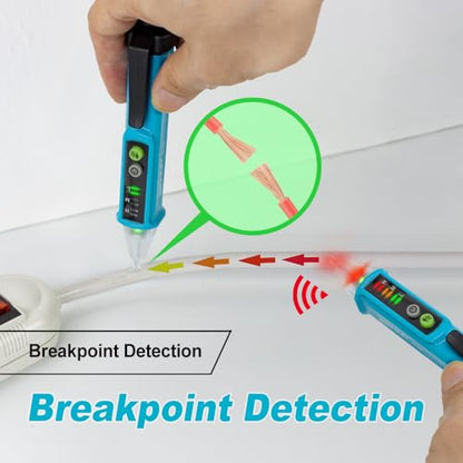 allsun Non-Contact AC Voltage Tester Pen 12-1000V, Dual Sensitivity & LED Flashlight, Live/Neutral Wire Breakpoint Finder, Auto Power-Off, Electrical Circuit Detector for Outlets, Wires, Breakers - style: GK28B NOT buzzer and LED