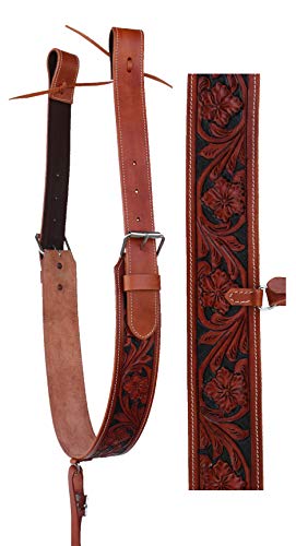 Horse Western Floral Tooled Leather Rear Flank Back Saddle Cinch w/Billets 9775