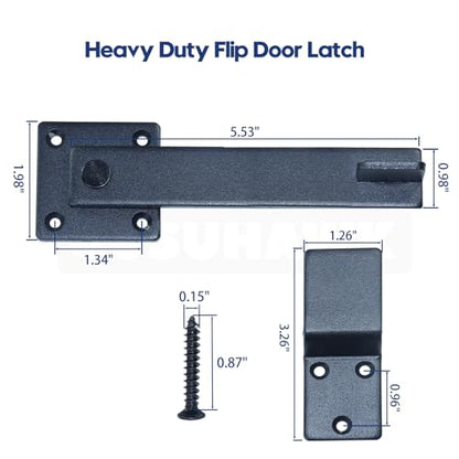 2 Pack Heavy Duty Barn Door Latch, Gate Latch for Wooden Fence