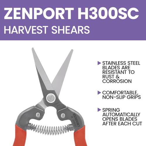 Zenport H300SC Harvest Shear, Long Curved Stainless Steel Blade
