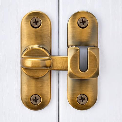 Brass 90/180 Degree Barn Door Latches,Flip Gate Lock - color: Brass