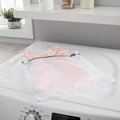 Laundry 360 Large Mesh Wash Bag | Laundry | Washing Machine | Zipper Closure | Prevents Pulling and Tearing | Clothes | Garments | Delicates | Socks | White - style: 1 Pack