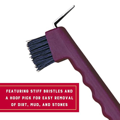 Weaver Equine Hoof Pick with Brush, Durable Compact Horseshoe Picks with Plastic Handle, Equine Supplies for Horse Shows, Events, and More
