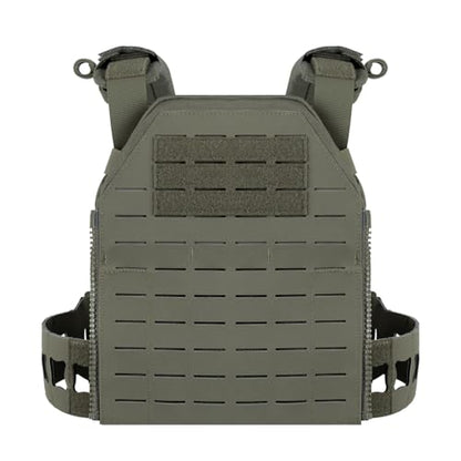 YAKEDA Tactical Training Vest with PALS System - Adjustable Straps Quick-Release Buckle for Hunting - color: Green