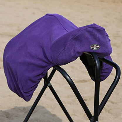 Harrison Howard Fleece Saddle Cover for Dressage Saddles, Thick Dust Protection, Machine Washable, Elastic Fit - Rose Violet - color: Purple, size: Dressage-One Size