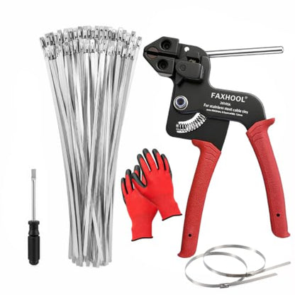 113-Piece Stainless Steel Zip Ties Gun Kit, Stainless Steel Ties with Tool