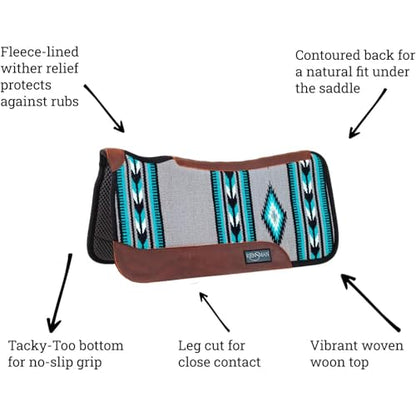 Reinsman APEX Ranahan Tacky Too Soft Breathable Non-Slip Shock-Absorbing Fleece-Lined Moisture-Wicking Contoured Back Protection Horse Riding Saddle Pad - color: Big Sky